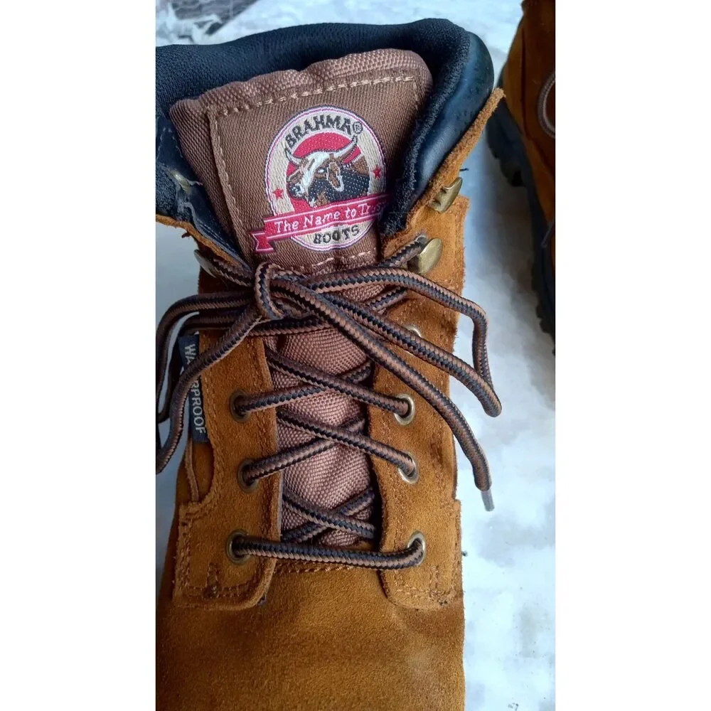 Brahma Women's Diane II Steel Toe Suede Work Boots sz. 8.5